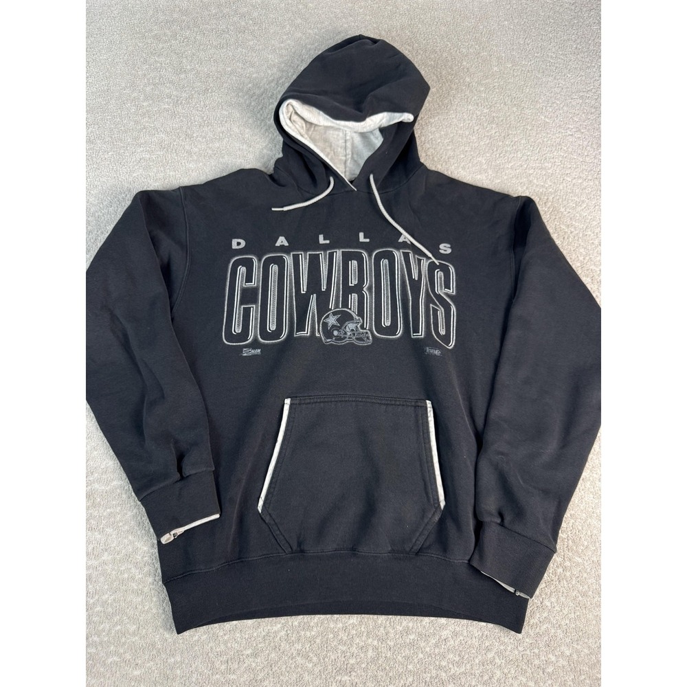Vintage‎ Dallas Cowboys Sweatshirt Mens Large Black NFL Football Front Row